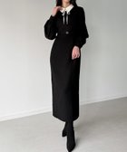 【ジュノア/JUNOAH】の薄手ピーチスキンドッキングIラインワンピース 人気、トレンドファッション・服の通販 founy(ファニー) ファッション Fashion レディースファッション Fashion for Women ワンピース Dresses thumbnail ブラック|ID: prp329100004799259 ipo3291000000034918101