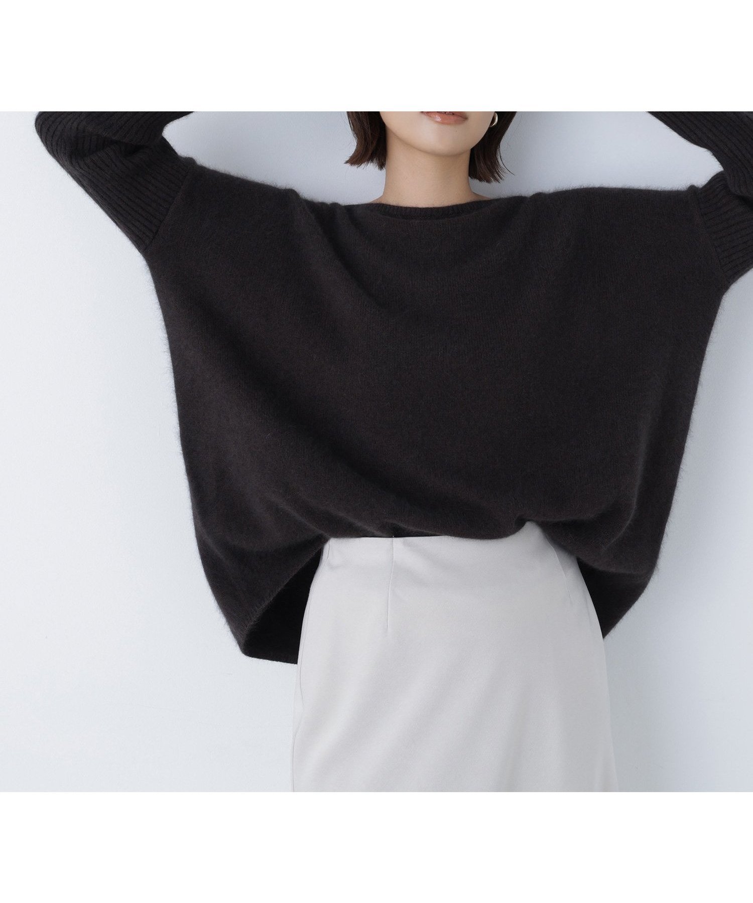 【ナチュラル ビューティー ベーシック/NATURAL BEAUTY BASIC】のウールブレンドヘアリーニット インテリア・キッズ・メンズ・レディースファッション・服の通販 founy(ファニー) ファッション Fashion レディースファッション Fashion for Women トップス・カットソー Cut & Sew Tops ニット Knit Tops & Sweaters シンプル Simple, Minimal デコルテ Décolleté, Neckline バランス Balance, Style Balance エレガント 上品 Elegant ダークブラウン1|ID: prp329100004799262 ipo3291000000034820769