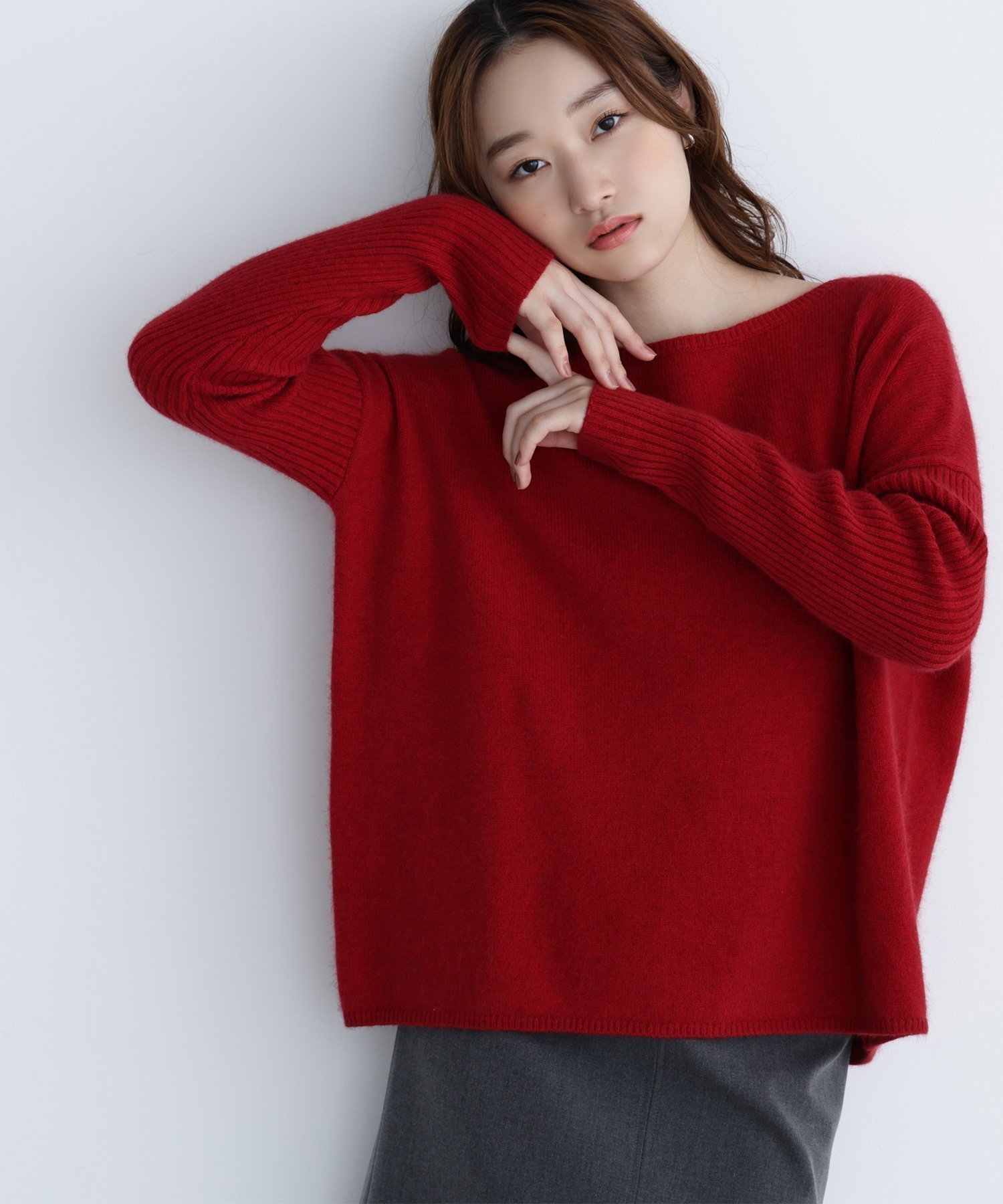 【ナチュラル ビューティー ベーシック/NATURAL BEAUTY BASIC】のウールブレンドヘアリーニット インテリア・キッズ・メンズ・レディースファッション・服の通販 founy(ファニー) ファッション Fashion レディースファッション Fashion for Women トップス・カットソー Cut & Sew Tops ニット Knit Tops & Sweaters シンプル Simple, Minimal デコルテ Décolleté, Neckline バランス Balance, Style Balance エレガント 上品 Elegant レッド|ID: prp329100004799262 ipo3291000000034820771