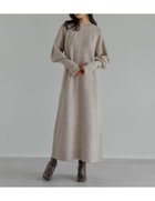 【リエディ/Re:EDIT】の指穴リブニットワンピース ベージュ×オレンジ|ID: prp329100004799304 ipo3291000000034937183