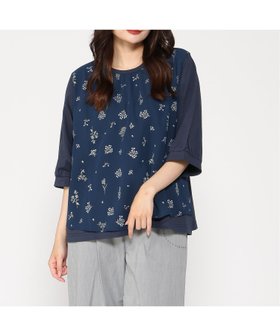 【スーパーハッカ/SUPER HAKKA】のエステルシフォンブライズ加工小花プリント+天竺カットソー 人気、トレンドファッション・服の通販 founy(ファニー) ファッション Fashion レディースファッション Fashion for Women トップス・カットソー Cut & Sew Tops カットソー・ベーシックTシャツ Cut-and-Sewn Tops / Stretch Tees & Basics おすすめ Recommended / Our Picks カットソー Cut and Sewn Top シフォン Chiffon, Lightweight Fabric セットアップ Set-Up, Coordinated Outfit プリント Print, Printed Pattern ラウンド Round, Round Neck |ID:prp329100004799338