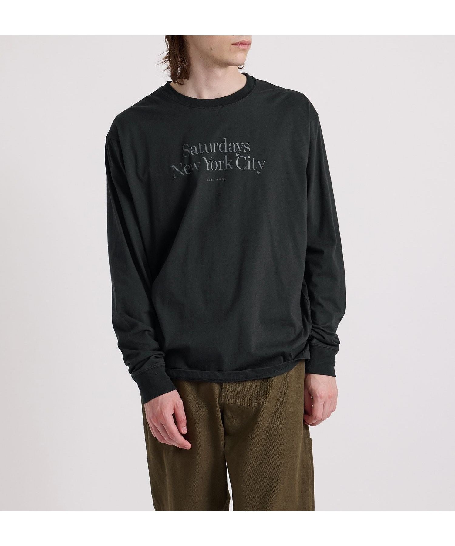【サタデイズ ニューヨークシティ/SATURDAYS NYC】のMiller Standard LS Tee インテリア・キッズ・メンズ・レディースファッション・服の通販 founy(ファニー) ファッション Fashion レディースファッション Fashion for Women おすすめ Recommended / Our Picks シンプル Simple, Minimal フィット Fit, Slim Fit フロント Front, Front Design プリント Print, Printed Pattern ワンポイント One Point, Statement Accent 定番 Standard, Basic Item ブラック(01)|ID: prp329100004799437 ipo3291000000034821721