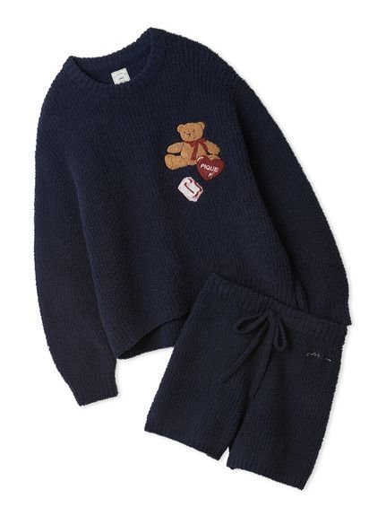 【ジェラート ピケ/gelato pique】の【ONLINE限定】ベビモコベアさがらプルオーバー ショートパンツセット インテリア・キッズ・メンズ・レディースファッション・服の通販 founy(ファニー) 　ファッション　Fashion　レディースファッション　Fashion for Women　パンツ　Pants & Trousers　ショートパンツ・ハーフパンツ　High-Waisted & Relaxed Shorts　畦　Ribbed Knit　クッション　Cushion, Throw Pillow　コンパクト　Compact, Small Size　ショート　Short, Short Length　スマート　Smart, Elegant　セットアップ　Set-Up, Coordinated Outfit　雑誌　Magazine, Fashion Magazine　ポケット　Pocket, Pocket Detail　おすすめ　Recommended / Our Picks　ギフト プレゼント　Gift / Present　NVY[089]|ID: prp329100004799450 ipo3291000000034821801