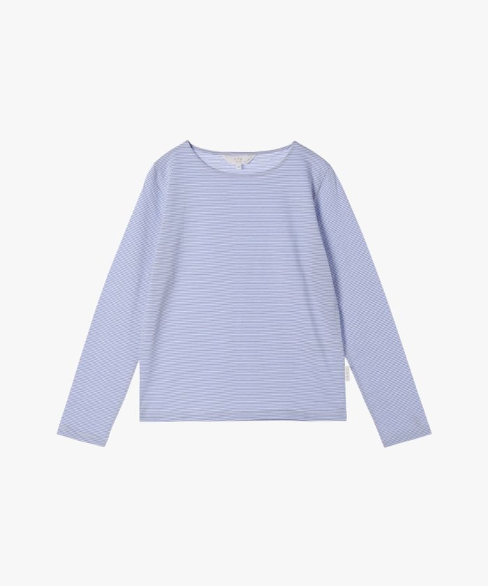 【アニエスベー ファム/agnes b. FEMME】のボーダーロングスリーブTシャツ インテリア・キッズ・メンズ・レディースファッション・服の通販 founy(ファニー) https://founy.com/ ファッション Fashion レディースファッション Fashion for Women トップス・カットソー Cut & Sew Tops シャツ・ブラウス・オフィスカジュアル Elegant Blouses & Button-Ups ロングTシャツ・Tシャツ Longline T-Shirts & Tees シンプル Simple, Minimal デニム Denim, Jeans Material パターン Pattern, Design Print ボーダー Border, Stripe |ID: prp329100004799483 ipo3291000000034933821