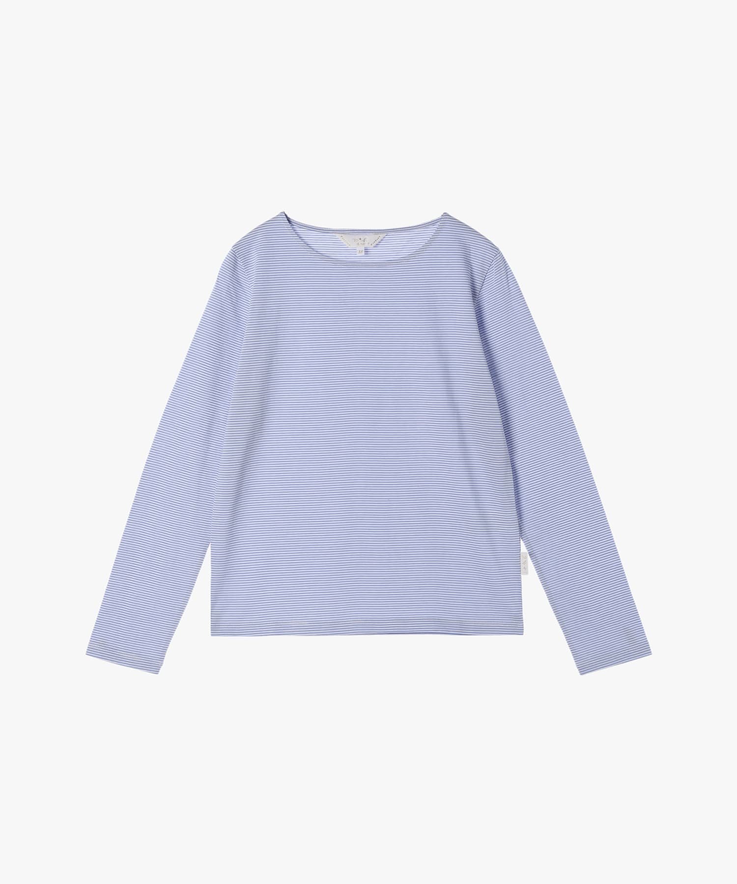 【アニエスベー ファム/agnes b. FEMME】のボーダーロングスリーブTシャツ インテリア・キッズ・メンズ・レディースファッション・服の通販 founy(ファニー) 　ファッション　Fashion　レディースファッション　Fashion for Women　トップス・カットソー　Cut & Sew Tops　シャツ・ブラウス・オフィスカジュアル　Elegant Blouses & Button-Ups　ロングTシャツ・Tシャツ　Longline T-Shirts & Tees　シンプル　Simple, Minimal　デニム　Denim, Jeans Material　パターン　Pattern, Design Print　ボーダー　Border, Stripe　ブルー|ID: prp329100004799483 ipo3291000000034933822