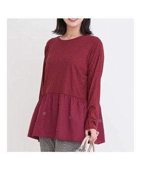 【ジェイ アンド シュプール/Re J&SUPURE】の裾ラインストーンフラワー切り替えトップス 人気、トレンドファッション・服の通販 founy(ファニー) ファッション Fashion レディースファッション Fashion for Women トップス・カットソー Cut & Sew Tops おすすめ Recommended / Our Picks ショート Short, Short Length スキニー Skinny, Slim Fit ストーン Stone, Gem-Like スラックス Slacks, Dress Pants フェミニン Feminine, Girly フレア Flare, Flared |ID:prp329100004799533