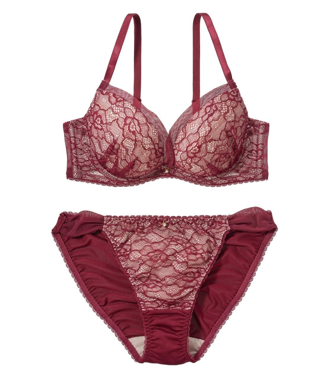 【ピーチジョン/PEACH JOHN】の【盛りブラ】チュールカシュクールブラジャー ショーツセットもりこれ インテリア・キッズ・メンズ・レディースファッション・服の通販 founy(ファニー) 　ファッション　Fashion　レディースファッション　Fashion for Women　カシュクール　Wrap Design　カラフル　Colorful Design　シアー　Sheer, See-Through　ショーツ　Shorts, Short Pants　ストレッチ　Stretch, Stretchy Fabric　ストーン　Stone, Gem-Like　センター　Center, Center Line　チュール　Tulip, Tulip Motif　トレンド　Trend, Trending Now　なめらか　Smooth, Silky Texture　フロント　Front, Front Design　ブラジャー　Bra, Lingerie　ランジェリー　Lingerie, Intimate Wear　レギュラー　Regular, Standard Fit　レース　Lace, Lace Fabric　ワイヤー　Wire, Wired Bra　おすすめ　Recommended / Our Picks　エレガント 上品　Elegant　ボルドー|ID: prp329100004799562 ipo3291000000034912775