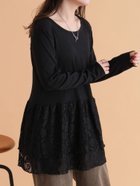 【エヘカソポ/ehka sopo】の裾レースカットソー 人気、トレンドファッション・服の通販 founy(ファニー) ファッション Fashion レディースファッション Fashion for Women トップス・カットソー Cut & Sew Tops カットソー・ベーシックTシャツ Cut-and-Sewn Tops / Stretch Tees & Basics おすすめ Recommended / Our Picks カットソー Cut and Sewn Top フィット Fit, Slim Fit レース Lace, Lace Fabric thumbnail ブラック|ID: prp329100004799594 ipo3291000000034874048