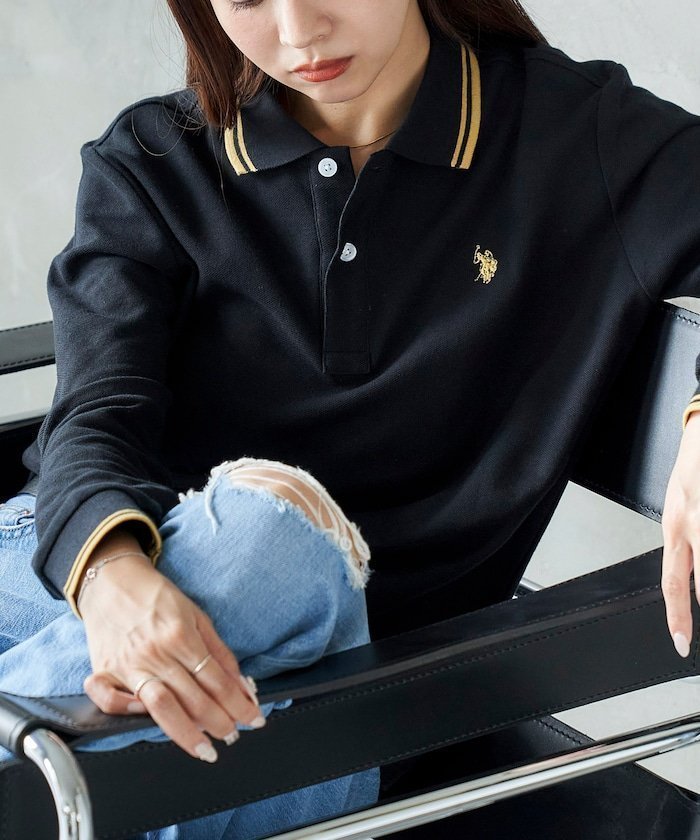 【フリークスストア/FREAK'S STORE】の襟ライン入り鹿の子ポロシャツ 限定展開 25AW インテリア・キッズ・メンズ・レディースファッション・服の通販 founy(ファニー) 　ファッション　Fashion　レディースファッション　Fashion for Women　トップス・カットソー　Cut & Sew Tops　シャツ・ブラウス・オフィスカジュアル　Elegant Blouses & Button-Ups　ポロシャツ・きれいめカジュアル　Smart-Casual Polo Tops　春　Spring　鹿の子　Piqué, Kanoko Fabric　スペシャル　Special, Limited Edition　スラックス　Slacks, Dress Pants　トレンド　Trend, Trending Now　人気　Popular, Best Seller　長袖　Long Sleeve, Full Sleeve　フェミニン　Feminine, Girly　フリル　Frill, Ruffle　ボトム　Bottoms, Lower Wear　ポロシャツ　Polo Shirt, Collared Tee　ワイド　Wide, Wide Fit　A/W・秋冬　Autumn/Winter　冬　Winter / This Winter　S/S・春夏　SS, Spring/Summer, Warm Season　おすすめ　Recommended / Our Picks　夏　Summer　2025年　2025　2025-2026秋冬・A/W　Autumn/Winter 2025–26 AW25–26　ブラック×イエロー|ID: prp329100004799595 ipo3291000000034866783