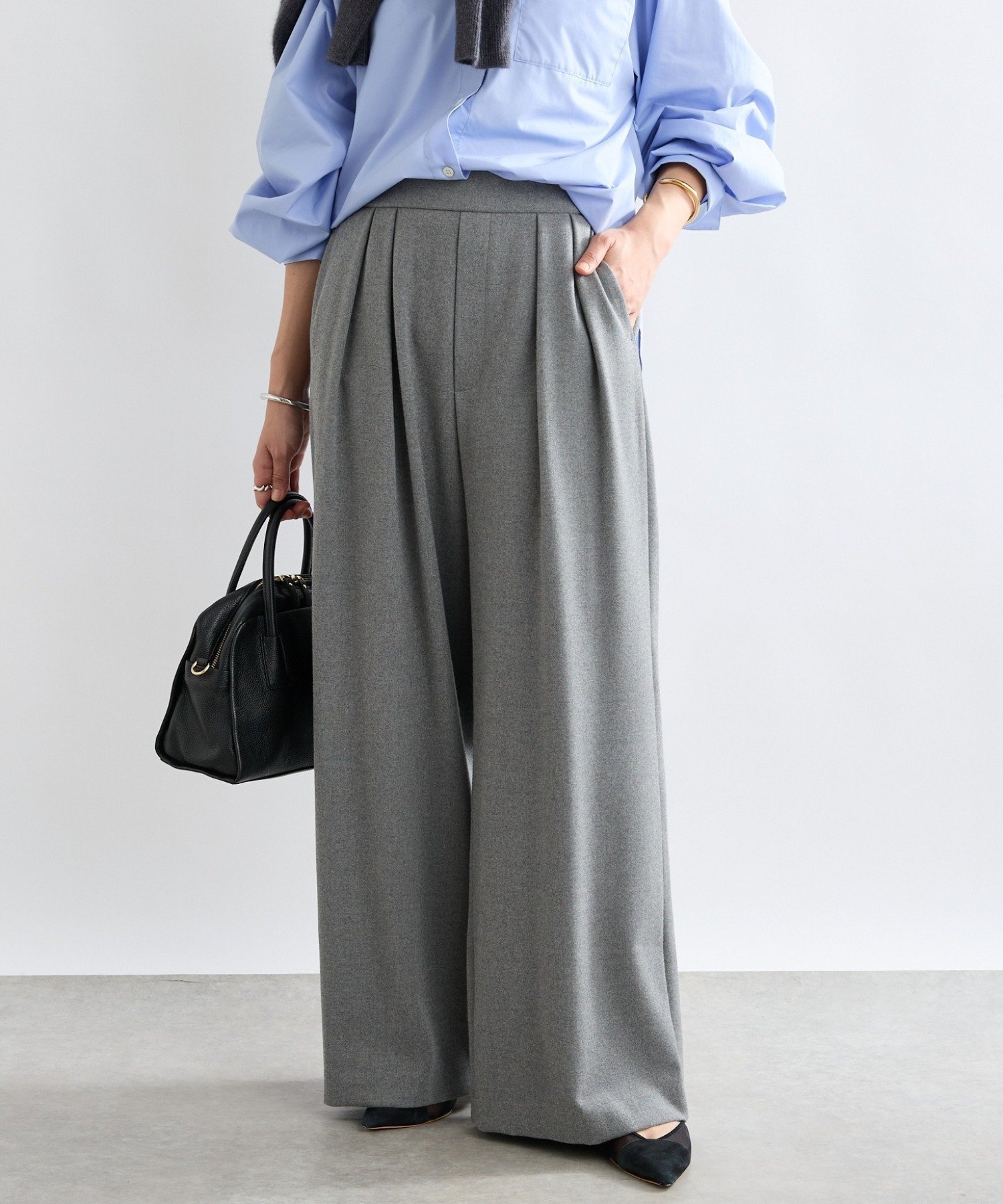 【リヴドロワ/RIVE DROITE】の【最高気温10度の寒い日に!/すっきり見え】ウォームタックワイドスラックス インテリア・キッズ・メンズ・レディースファッション・服の通販 founy(ファニー) ファッション Fashion レディースファッション Fashion for Women ストレッチ Stretch, Stretchy Fabric ポケット Pocket, Pocket Detail ワイド Wide, Wide Fit A/W・秋冬 Autumn/Winter 再入荷 Restock / Back in Stock おすすめ Recommended / Our Picks グレー|ID: prp329100004799678 ipo3291000000034880940