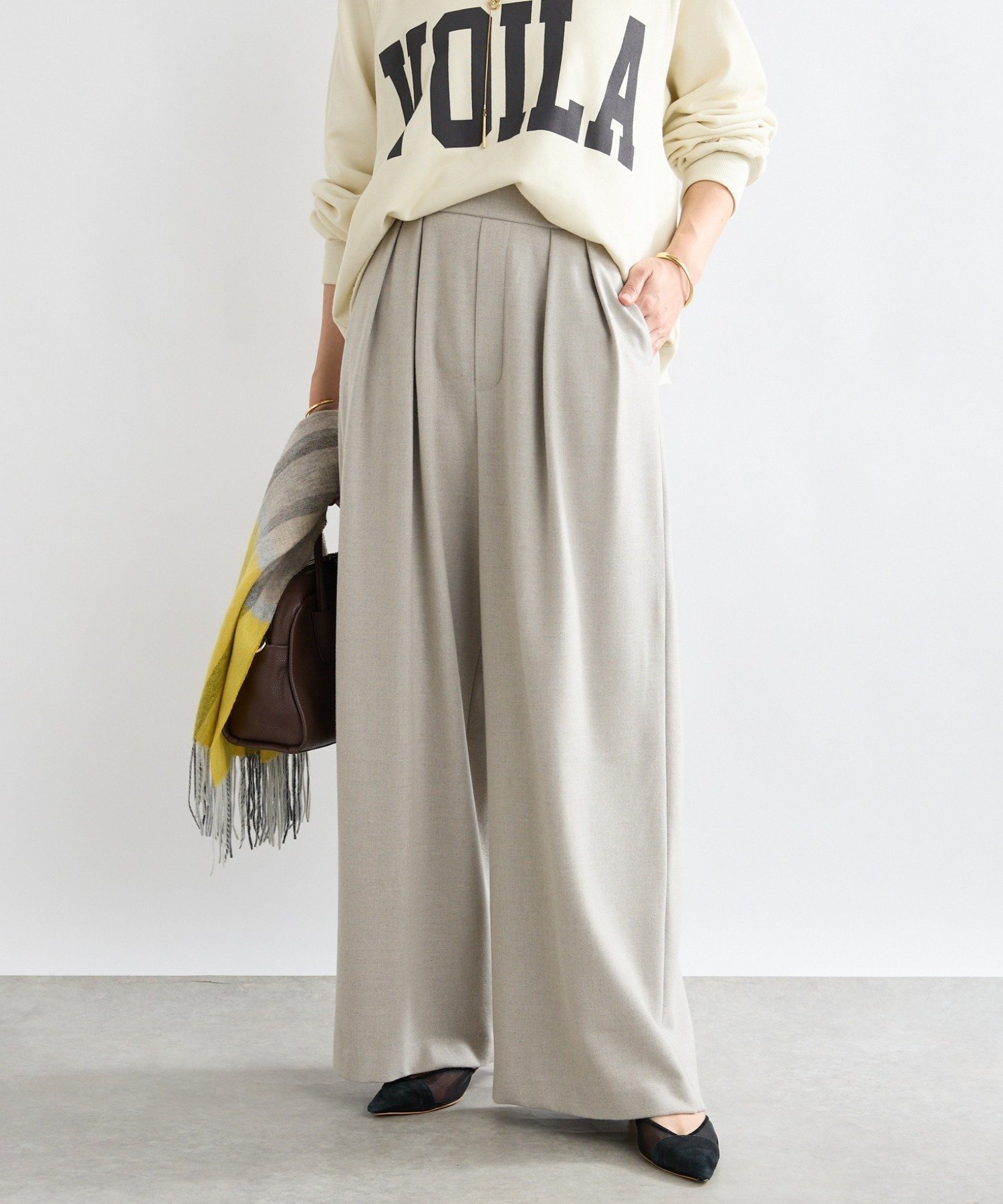 【リヴドロワ/RIVE DROITE】の【最高気温10度の寒い日に!/すっきり見え】ウォームタックワイドスラックス インテリア・キッズ・メンズ・レディースファッション・服の通販 founy(ファニー) ファッション Fashion レディースファッション Fashion for Women ストレッチ Stretch, Stretchy Fabric ポケット Pocket, Pocket Detail ワイド Wide, Wide Fit A/W・秋冬 Autumn/Winter 再入荷 Restock / Back in Stock おすすめ Recommended / Our Picks グレージュ|ID: prp329100004799678 ipo3291000000034880942