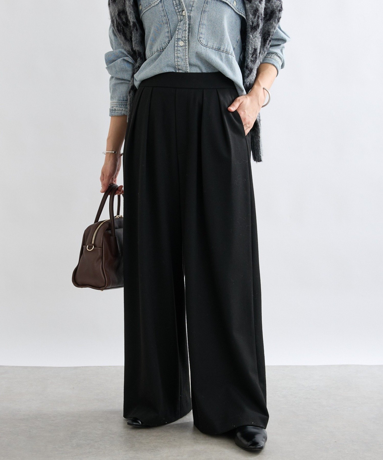 【リヴドロワ/RIVE DROITE】の【最高気温10度の寒い日に!/すっきり見え】ウォームタックワイドスラックス インテリア・キッズ・メンズ・レディースファッション・服の通販 founy(ファニー) ファッション Fashion レディースファッション Fashion for Women ストレッチ Stretch, Stretchy Fabric ポケット Pocket, Pocket Detail ワイド Wide, Wide Fit A/W・秋冬 Autumn/Winter 再入荷 Restock / Back in Stock おすすめ Recommended / Our Picks ブラック|ID: prp329100004799678 ipo3291000000034880946