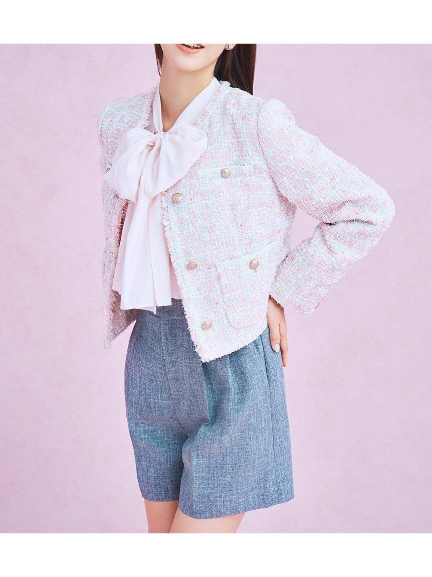 【セルフォード/CELFORD】のビッグリボンセミシアーブラウス インテリア・キッズ・メンズ・レディースファッション・服の通販 founy(ファニー) 　ファッション　Fashion　レディースファッション　Fashion for Women　トップス・カットソー　Cut & Sew Tops　シャツ・ブラウス・オフィスカジュアル　Elegant Blouses & Button-Ups　インナーキャミ　Inner Camisole　ジャケット　Jacket, Outerwear　スマート　Smart, Elegant　リボン　Ribbon, Bow　エレガント 上品　Elegant　春　Spring　LPNK[061]|ID: prp329100004799695 ipo3291000000036269959