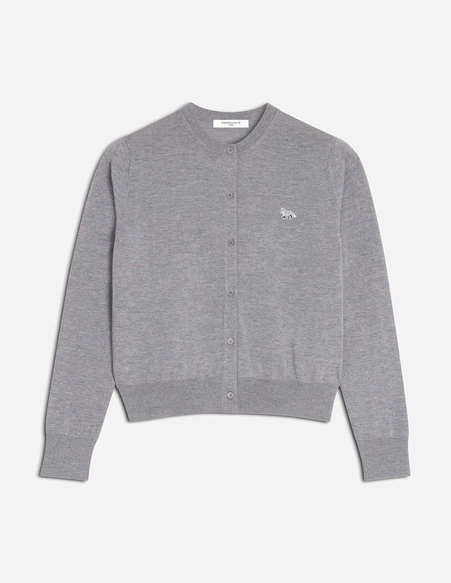 【メゾン キツネ/MAISON KITSUNE】のMaison Kitsune/BABY FOX PATCH REGULAR CARDIGAN インテリア・キッズ・メンズ・レディースファッション・服の通販 founy(ファニー) ファッション Fashion レディースファッション Fashion for Women トップス・カットソー Cut & Sew Tops カーディガン・羽織り Layered Style Cardigans 冬 Winter / This Winter コレクション Collection, Seasonal Line スタイリッシュ Stylish, Fashionable スタンダード Standard, Basic パッチ Patch, Appliqué 定番 Standard, Basic Item 無地 Plain, Solid Color A/W・秋冬 Autumn/Winter 長袖 Long Sleeve, Full Sleeve MEDIUM GREY MELANGE|ID: prp329100004799707 ipo3291000000034823297