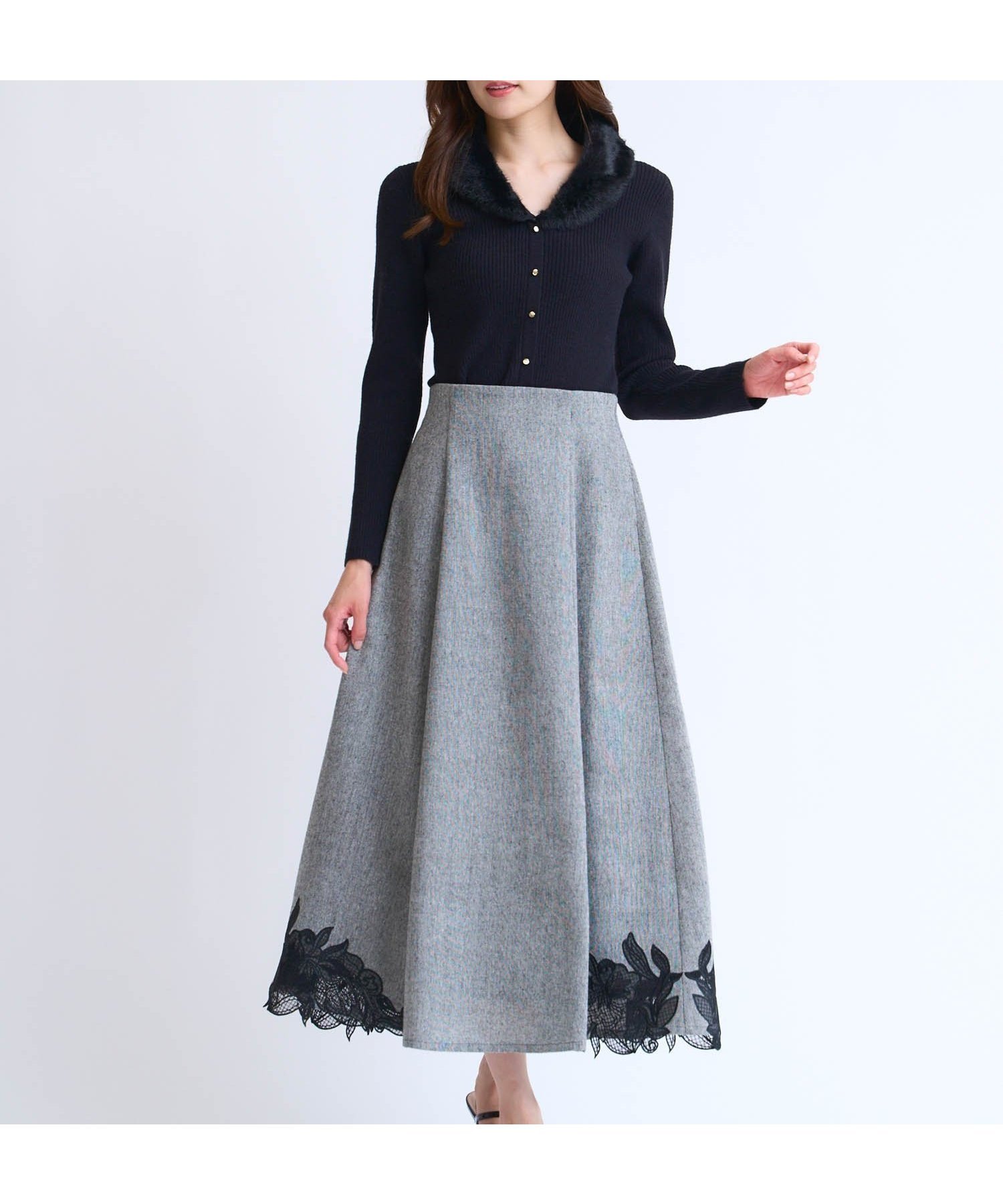 【ノエラ/Noela】のカットワーク刺繍ツイードスカート インテリア・キッズ・メンズ・レディースファッション・服の通販 founy(ファニー) ファッション Fashion レディースファッション Fashion for Women スカート Skirts チュール Tulip, Tulip Motif ツイード Twill, Twill Weave ポケット Pocket, Pocket Detail ワーク Workwear, Utility Style エレガント 上品 Elegant ブラック|ID: prp329100004799720 ipo3291000000034823365