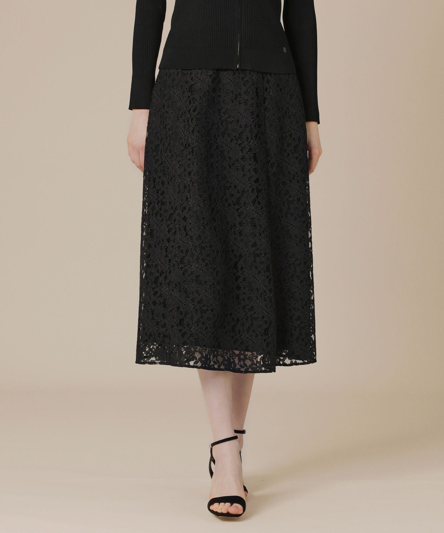 【マッキントッシュ ロンドン/MACKINTOSH LONDON】のボタニカルレーススカート インテリア・キッズ・メンズ・レディースファッション・服の通販 founy(ファニー) 　ファッション　Fashion　レディースファッション　Fashion for Women　スカート　Skirts　ウォッシャブル　Machine Washable　エレガント 上品　Elegant　ボタニカル　Botanical, Floral Pattern　マーメイド　Mermaid, Fishtail Silhouette　レース　Lace, Lace Fabric　ブラック|ID: prp329100004799723 ipo3291000000034823407