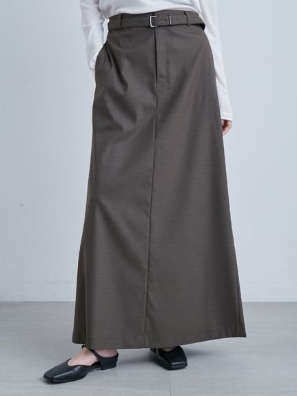 【ミースロエ/MIESROHE】のベルテッドセミフレアマキシスカート インテリア・キッズ・メンズ・レディースファッション・服の通販 founy(ファニー) 　雑誌掲載アイテム　Magazine Picks & Fashion Features　ファッション雑誌　Fashion Magazines　ヴェリィ　VERY　クラッシィ　CLASSY.　ファッション　Fashion　レディースファッション　Fashion for Women　スカート　Skirts　10月号　October Issue　12月号　December Issue　ストライプ　Stripe, Striped Pattern　スマート　Smart, Elegant　スーツ　Suit, Formalwear　フェミニン　Feminine, Girly　マキシ　Maxi, Full Length　無地　Plain, Solid Color　雑誌　Magazine, Fashion Magazine　OLV[027]|ID: prp329100004799745 ipo3291000000034823550