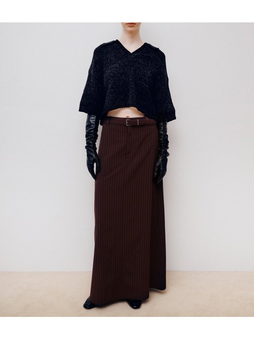 【ミースロエ/MIESROHE】のベルテッドセミフレアマキシスカート インテリア・キッズ・メンズ・レディースファッション・服の通販 founy(ファニー) 　雑誌掲載アイテム　Magazine Picks & Fashion Features　ファッション雑誌　Fashion Magazines　ヴェリィ　VERY　クラッシィ　CLASSY.　ファッション　Fashion　レディースファッション　Fashion for Women　スカート　Skirts　10月号　October Issue　12月号　December Issue　ストライプ　Stripe, Striped Pattern　スマート　Smart, Elegant　スーツ　Suit, Formalwear　フェミニン　Feminine, Girly　マキシ　Maxi, Full Length　無地　Plain, Solid Color　雑誌　Magazine, Fashion Magazine　STRIPE[932]|ID: prp329100004799745 ipo3291000000034823551