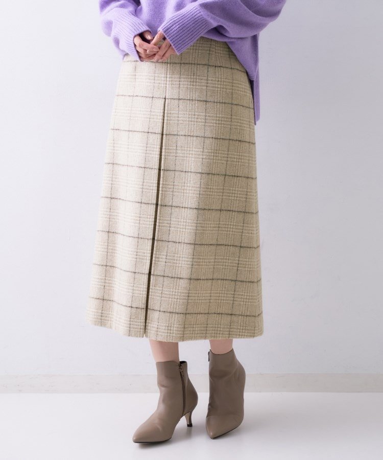 【アンタイトル/UNTITLED】の【ふんわり/タイト見え】グレンチェックスカート インテリア・キッズ・メンズ・レディースファッション・服の通販 founy(ファニー) ファッション Fashion レディースファッション Fashion for Women スカート Skirts おすすめ Recommended / Our Picks ウォーム Warm Fabric スマート Smart, Elegant タイツ Tights, Legwear チェック Check, Plaid, Tartan ポケット Pocket, Pocket Detail エレガント 上品 Elegant A/W・秋冬 Autumn/Winter ベージュ|ID: prp329100004799750 ipo3291000000034823576