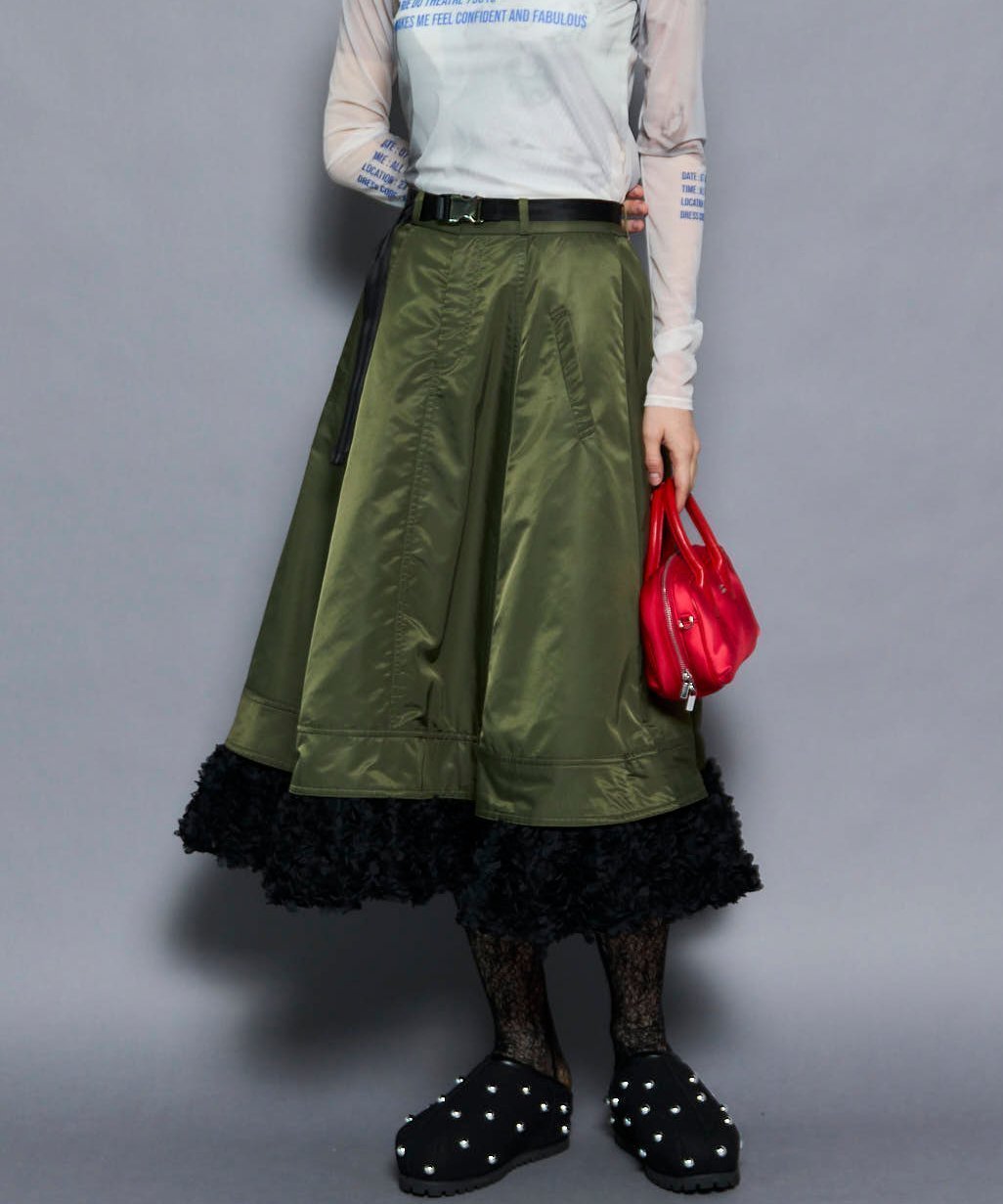 【メゾンスペシャル/MAISON SPECIAL】のBelted 2way Flower Hem Volume Skirt インテリア・キッズ・メンズ・レディースファッション・服の通販 founy(ファニー) ファッション Fashion レディースファッション Fashion for Women スカート Skirts ソックス Socks, Hosiery タイツ Tights, Legwear フレア Flare, Flared 防寒 Cold Protection, Winter-Ready KHK|ID: prp329100004799755 ipo3291000000034881356