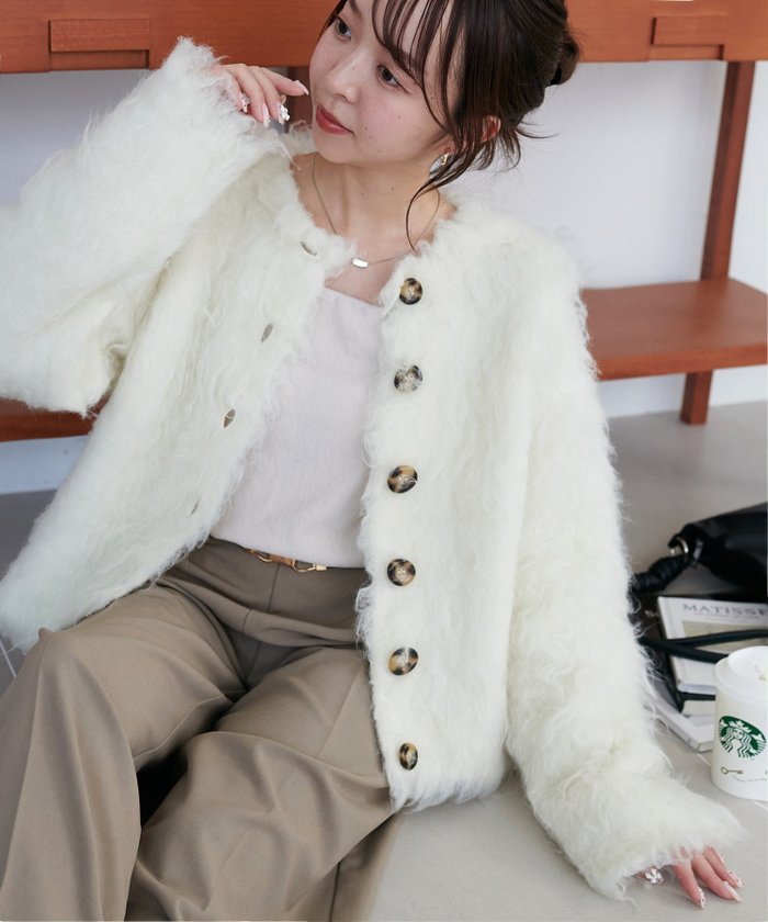 【ディスコート/Discoat】のシャギーカーディガン インテリア・キッズ・メンズ・レディースファッション・服の通販 founy(ファニー) https://founy.com/ ファッション Fashion レディースファッション Fashion for Women トップス・カットソー Cut & Sew Tops カーディガン・羽織り Layered Style Cardigans カーディガン Cardigan, Knitwear シンプル Simple, Minimal フロント Front, Front Design マーブル Marble, Marble Pattern ランダム Random, Irregular |ID: prp329100004799756 ipo3291000000034823615