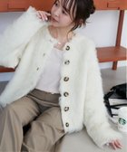 【ディスコート/Discoat】のシャギーカーディガン アイボリー|ID: prp329100004799756 ipo3291000000034823617