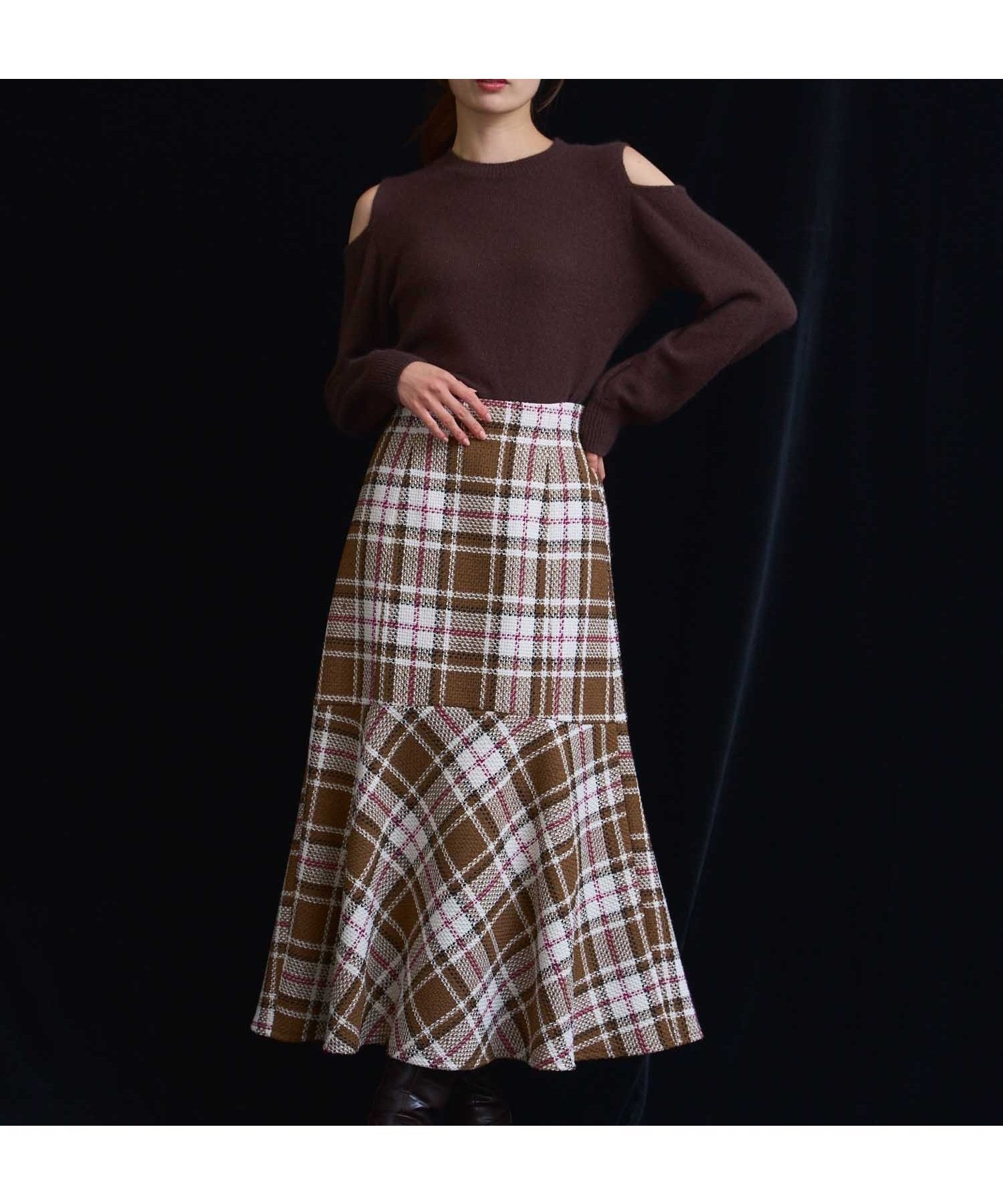 【ノエラ/Noela】のチェックマーメイドスカート インテリア・キッズ・メンズ・レディースファッション・服の通販 founy(ファニー) 　ファッション　Fashion　レディースファッション　Fashion for Women　スカート　Skirts　おすすめ　Recommended / Our Picks　チェック　Check, Plaid, Tartan　ポケット　Pocket, Pocket Detail　マーメイド　Mermaid, Fishtail Silhouette　秋　Autumn　キャメル|ID: prp329100004799783 ipo3291000000034823765