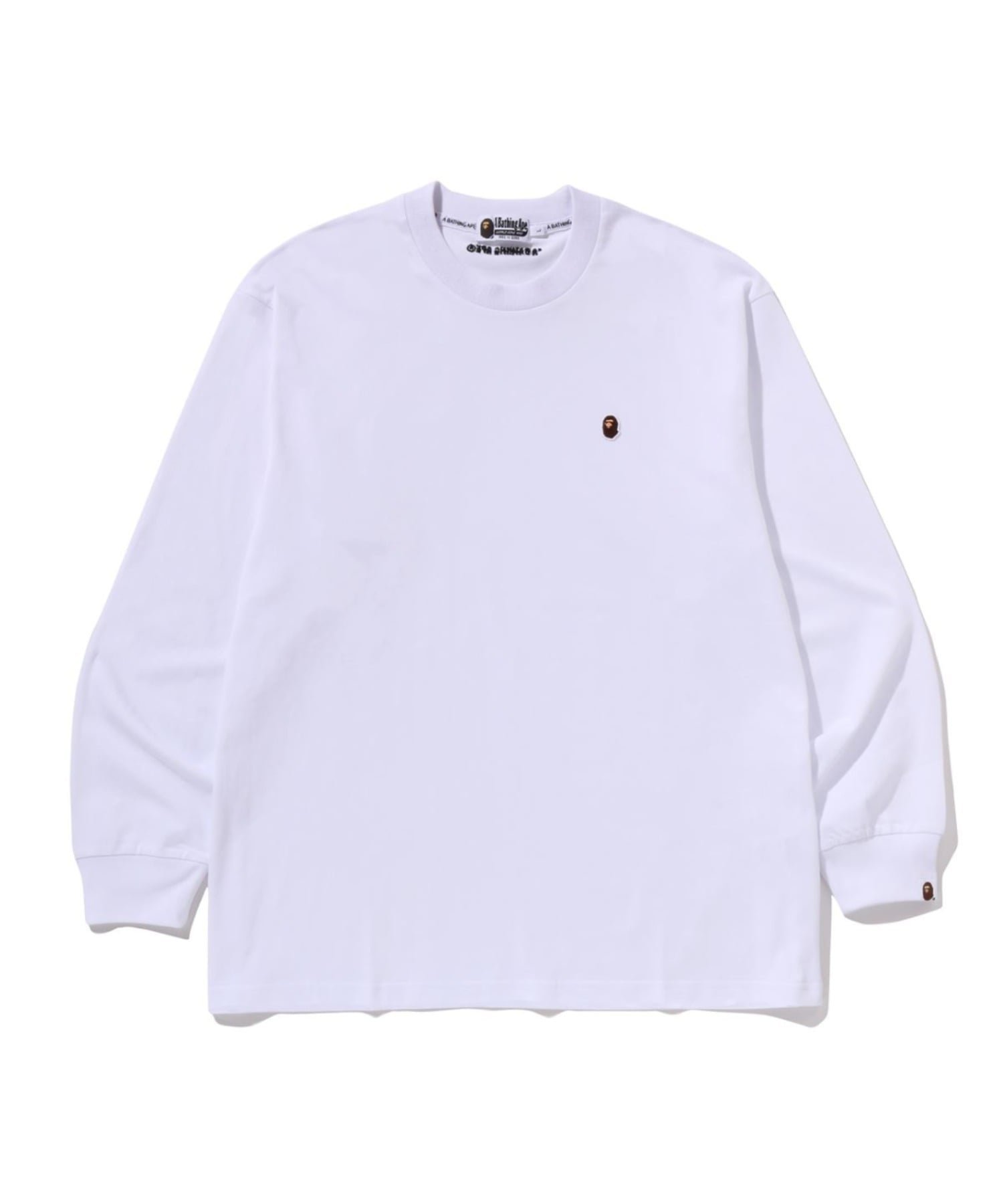 【ア ベイシング エイプ/A BATHING APE】のONE POINT RELAXED FIT LS TEE インテリア・キッズ・メンズ・レディースファッション・服の通販 founy(ファニー) 　ファッション　Fashion　レディースファッション　Fashion for Women　スリーブ　Sleeve, Long Sleeve / Short Sleeve　ロング　Long, Long-Length　ワンポイント　One Point, Statement Accent　WHITE|ID: prp329100004799789 ipo3291000000035113900