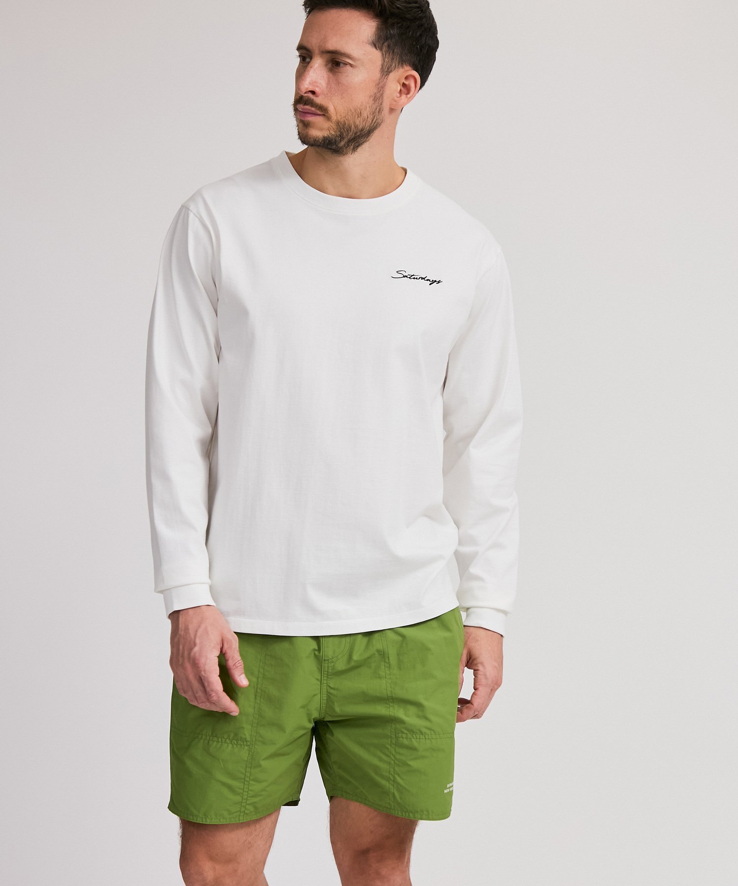 【サタデイズ ニューヨークシティ/SATURDAYS NYC】のScript Emb LS Tee インテリア・キッズ・メンズ・レディースファッション・服の通販 founy(ファニー) ファッション Fashion レディースファッション Fashion for Women シンプル Simple, Minimal ダウン Down, Puffer ワンポイント One Point, Statement Accent 定番 Standard, Basic Item ホワイト(10)|ID: prp329100004799803 ipo3291000000034823911