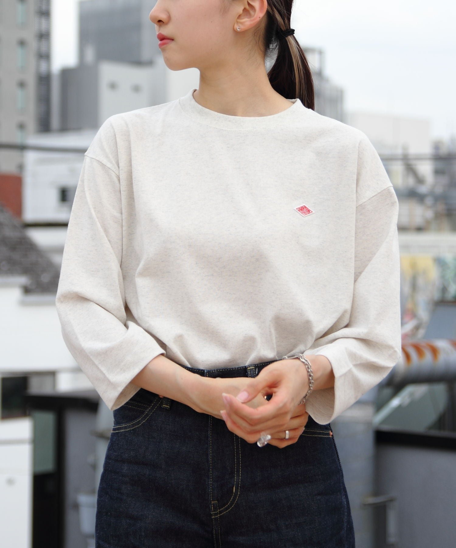 【ステップス/STEPS】のDANTON/DANTON/3/4 SLEEVE TEE C0131 インテリア・キッズ・メンズ・レディースファッション・服の通販 founy(ファニー) 　ファッション　Fashion　レディースファッション　Fashion for Women　トップス・カットソー　Cut & Sew Tops　コンパクト　Compact, Small Size　ワイド　Wide, Wide Fit　IVORY|ID: prp329100004799815 ipo3291000000034823971