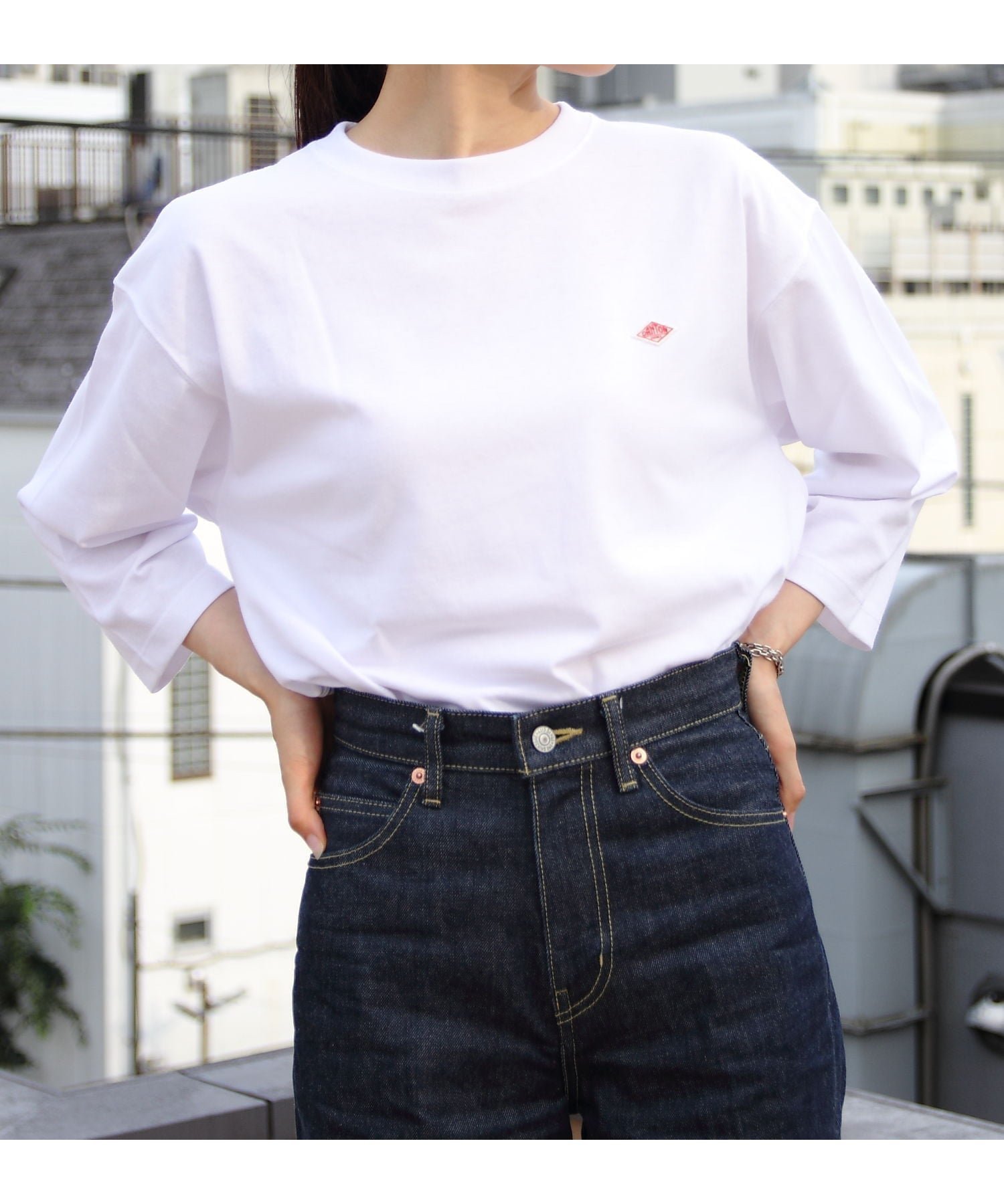 【ステップス/STEPS】のDANTON/DANTON/3/4 SLEEVE TEE C0131 インテリア・キッズ・メンズ・レディースファッション・服の通販 founy(ファニー) 　ファッション　Fashion　レディースファッション　Fashion for Women　トップス・カットソー　Cut & Sew Tops　コンパクト　Compact, Small Size　ワイド　Wide, Wide Fit　WHITE|ID: prp329100004799815 ipo3291000000034823972