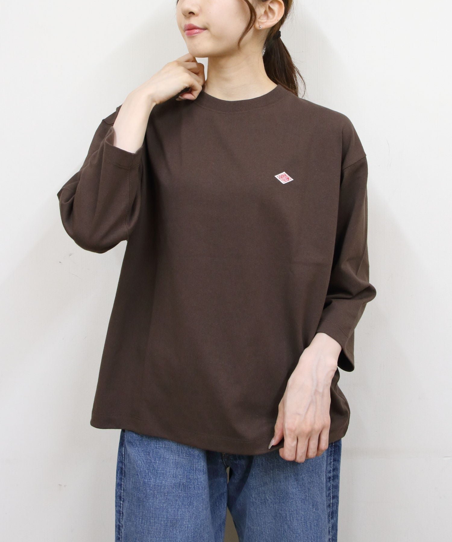 【ステップス/STEPS】のDANTON/DANTON/3/4 SLEEVE TEE C0131 インテリア・キッズ・メンズ・レディースファッション・服の通販 founy(ファニー) 　ファッション　Fashion　レディースファッション　Fashion for Women　トップス・カットソー　Cut & Sew Tops　コンパクト　Compact, Small Size　ワイド　Wide, Wide Fit　DKBRN|ID: prp329100004799815 ipo3291000000034823974