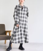 【コーエン/COEN】のオンブレチェックライトネルシャツワンピース DK.GRAY|ID: prp329100004799817 ipo3291000000035161663