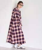 【コーエン/COEN】のオンブレチェックライトネルシャツワンピース NAVY|ID: prp329100004799817 ipo3291000000035161666