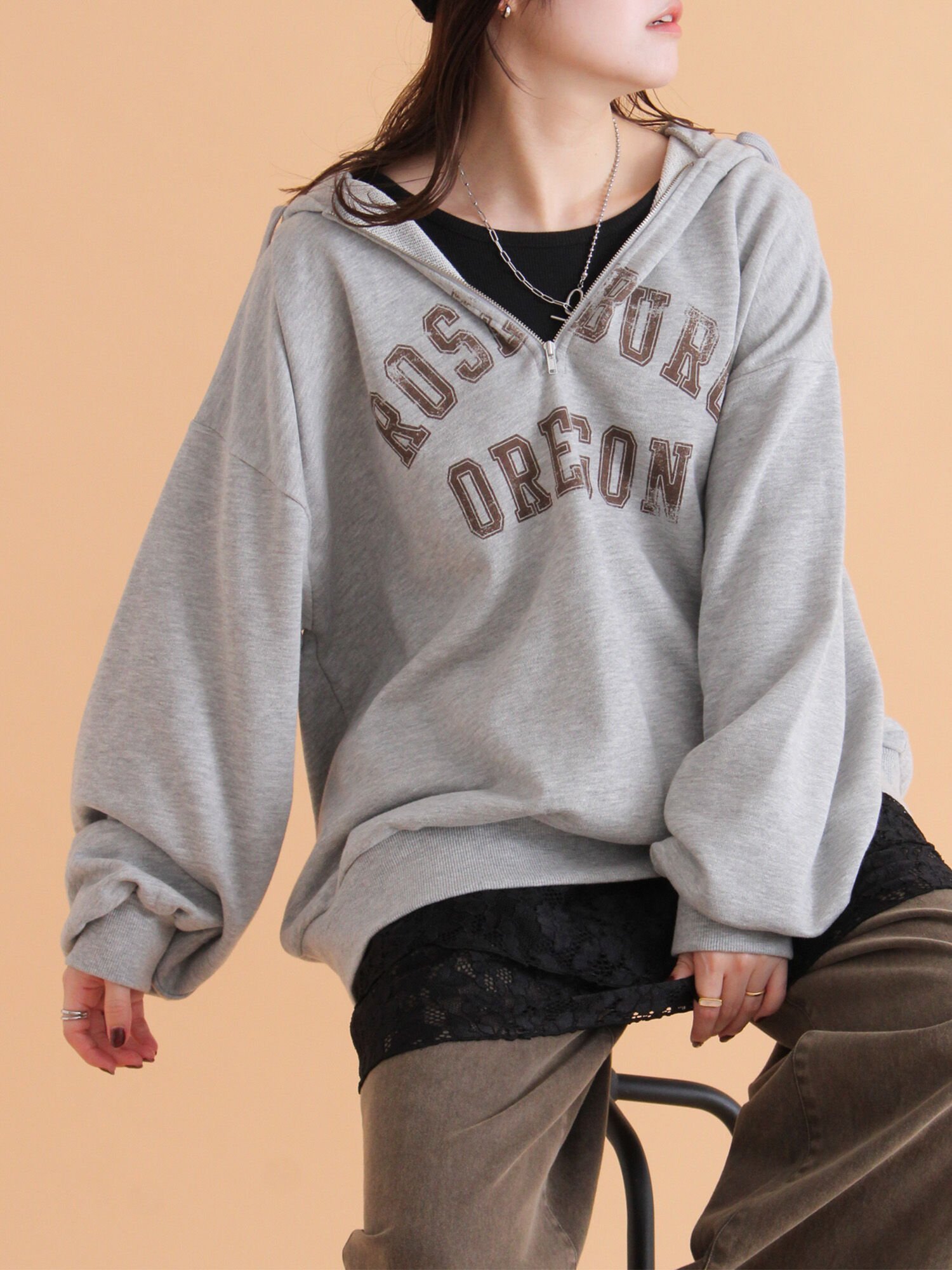 【エヘカソポ/ehka sopo】のハーフジッププリントパーカー 人気、トレンドファッション・服の通販 founy(ファニー) 　ファッション　Fashion　レディースファッション　Fashion for Women　トップス・カットソー　Cut & Sew Tops　レディースパーカー・カジュアルフーディー　Casual Hoodies & Sweatshirts　おすすめ　Recommended / Our Picks　カットソー　Cut and Sewn Top　ハーフ　Half, Half-Length　パーカー　Hoodie, Parka　フロント　Front, Front Design　 other-1|ID: prp329100004799846 ipo3291000000034944167