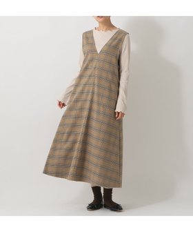 【アフタヌーンティー リビング/Afternoon Tea LIVING】のチェックVネックワンピース 人気、トレンドファッション・服の通販 founy(ファニー) ファッション Fashion レディースファッション Fashion for Women ワンピース Dresses エレガント 上品 Elegant チェック Check, Plaid, Tartan フレア Flare, Flared ロング Long, Long-Length |ID:prp329100004799854