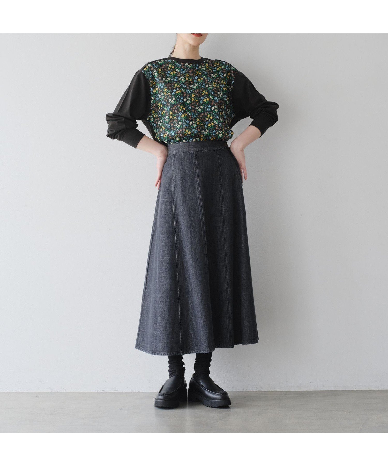 【アフタヌーンティー リビング/Afternoon Tea LIVING】の【オンラインストア限定】切替プルオーバー/リバティプリント インテリア・キッズ・メンズ・レディースファッション・服の通販 founy(ファニー) ファッション Fashion レディースファッション Fashion for Women トップス・カットソー Cut & Sew Tops カジュアルプルオーバー・ニットトップス Pullovers & Knit Tops / Casual Pullovers カットソー Cut and Sewn Top チェック Check, Plaid, Tartan ドッキング Docking, Mixed Material 切替 Switching, Contrast Panel ブラック|ID: prp329100004799860 ipo3291000000034824192