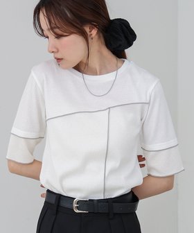 【バブ ブージュルード/Bab Bou Jeloud】の袖切り替えメローリブカットソー 人気、トレンドファッション・服の通販 founy(ファニー) ファッション Fashion レディースファッション Fashion for Women トップス・カットソー Cut & Sew Tops カットソー・ベーシックTシャツ Cut-and-Sewn Tops / Stretch Tees & Basics カットソー Cut and Sewn Top ガーリー Girly, Feminine Style スマート Smart, Elegant スラックス Slacks, Dress Pants チェック Check, Plaid, Tartan ティアードスカート Tiered Skirt, Flounced Skirt デニム Denim, Jeans Material フェミニン Feminine, Girly プリーツ Pleats, Pleated リブニット Rib Knit, Ribbed Knit 再入荷 Restock / Back in Stock おすすめ Recommended / Our Picks |ID:prp329100004799867