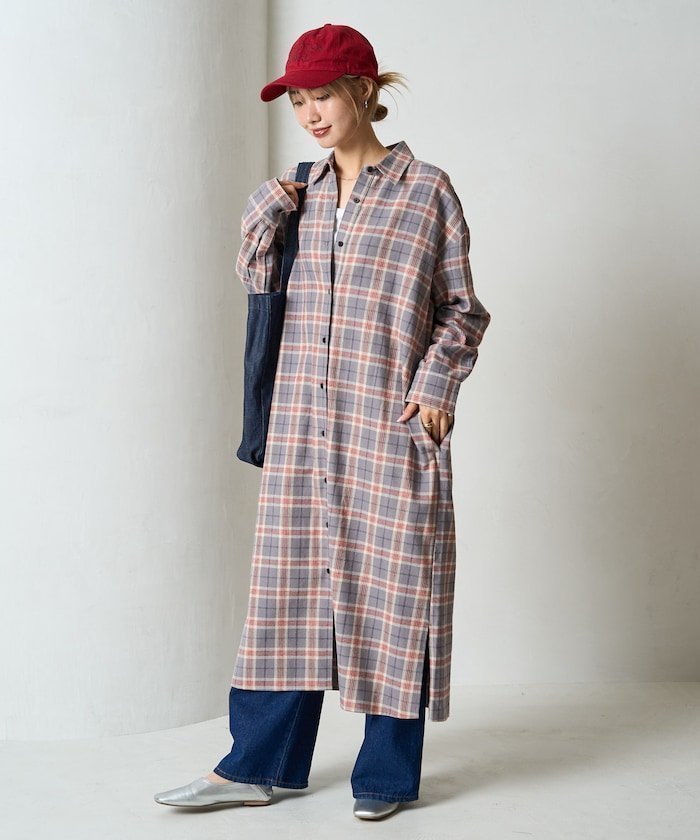 【フリークスストア/FREAK'S STORE】のネル チェック ビックシャツ ワンピース【限定展開】 25AW 人気、トレンドファッション・服の通販 founy(ファニー) ファッション Fashion レディースファッション Fashion for Women ワンピース Dresses シャツワンピース / 1枚で着映えコーデ Shirt Dresses 秋 Autumn スラックス Slacks, Dress Pants タートルネック Turtleneck, High Neck チェック Check, Plaid, Tartan デニム Denim, Jeans Material バランス Balance, Style Balance ベスト Vest, Waistcoat ポケット Pocket, Pocket Detail 羽織 Haori, Light Jacket ロング Long, Long-Length A/W・秋冬 Autumn/Winter 冬 Winter / This Winter おすすめ Recommended / Our Picks 2025年 2025 2025-2026秋冬・A/W Autumn/Winter 2025–26 AW25–26 other-1|ID: prp329100004799884 ipo3291000000034870252
