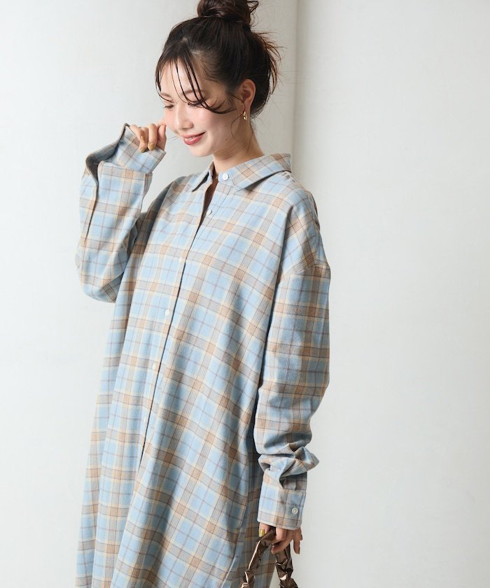 【フリークスストア/FREAK'S STORE】のネル チェック ビックシャツ ワンピース【限定展開】 25AW インテリア・キッズ・メンズ・レディースファッション・服の通販 founy(ファニー) ファッション Fashion レディースファッション Fashion for Women ワンピース Dresses シャツワンピース / 1枚で着映えコーデ Shirt Dresses 秋 Autumn スラックス Slacks, Dress Pants タートルネック Turtleneck, High Neck チェック Check, Plaid, Tartan デニム Denim, Jeans Material バランス Balance, Style Balance ベスト Vest, Waistcoat ポケット Pocket, Pocket Detail 羽織 Haori, Light Jacket ロング Long, Long-Length A/W・秋冬 Autumn/Winter 冬 Winter / This Winter おすすめ Recommended / Our Picks 2025年 2025 2025-2026秋冬・A/W Autumn/Winter 2025–26 AW25–26 サックスブルー|ID: prp329100004799884 ipo3291000000034870258