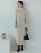 【リエディ/Re:EDIT】のブークレリブニットハイネックIラインマキシワンピース 人気、トレンドファッション・服の通販 founy(ファニー) ファッション Fashion レディースファッション Fashion for Women ワンピース Dresses マキシ丈ワンピース・ロングドレス Maxi Dresses / Long One-Pieces コンパクト Compact, Small Size スリット Slit, Slit Detail バランス Balance, Style Balance フェミニン Feminine, Girly 楽ちん Easy Fit, Comfortable thumbnail アイボリー|ID: prp329100004799887 ipo3291000000034824336