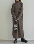 【リエディ/Re:EDIT】のブークレリブニットハイネックIラインマキシワンピース 人気、トレンドファッション・服の通販 founy(ファニー) ファッション Fashion レディースファッション Fashion for Women ワンピース Dresses マキシ丈ワンピース・ロングドレス Maxi Dresses / Long One-Pieces コンパクト Compact, Small Size スリット Slit, Slit Detail バランス Balance, Style Balance フェミニン Feminine, Girly 楽ちん Easy Fit, Comfortable thumbnail チャコールグレー|ID: prp329100004799887 ipo3291000000034824338