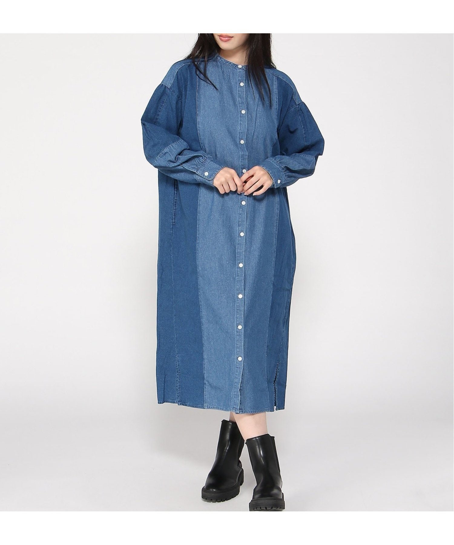 【クラウドナイン/cloudnine】のcloudnine/ワンピース インテリア・キッズ・メンズ・レディースファッション・服の通販 founy(ファニー) 　ファッション　Fashion　レディースファッション　Fashion for Women　ワンピース　Dresses　チュニック　Tunic, Long Top　デニム　Denim, Jeans Material　フォルム　Silhouette, Form　ワイド　Wide, Wide Fit　ブルー|ID: prp329100004799893 ipo3291000000034872065