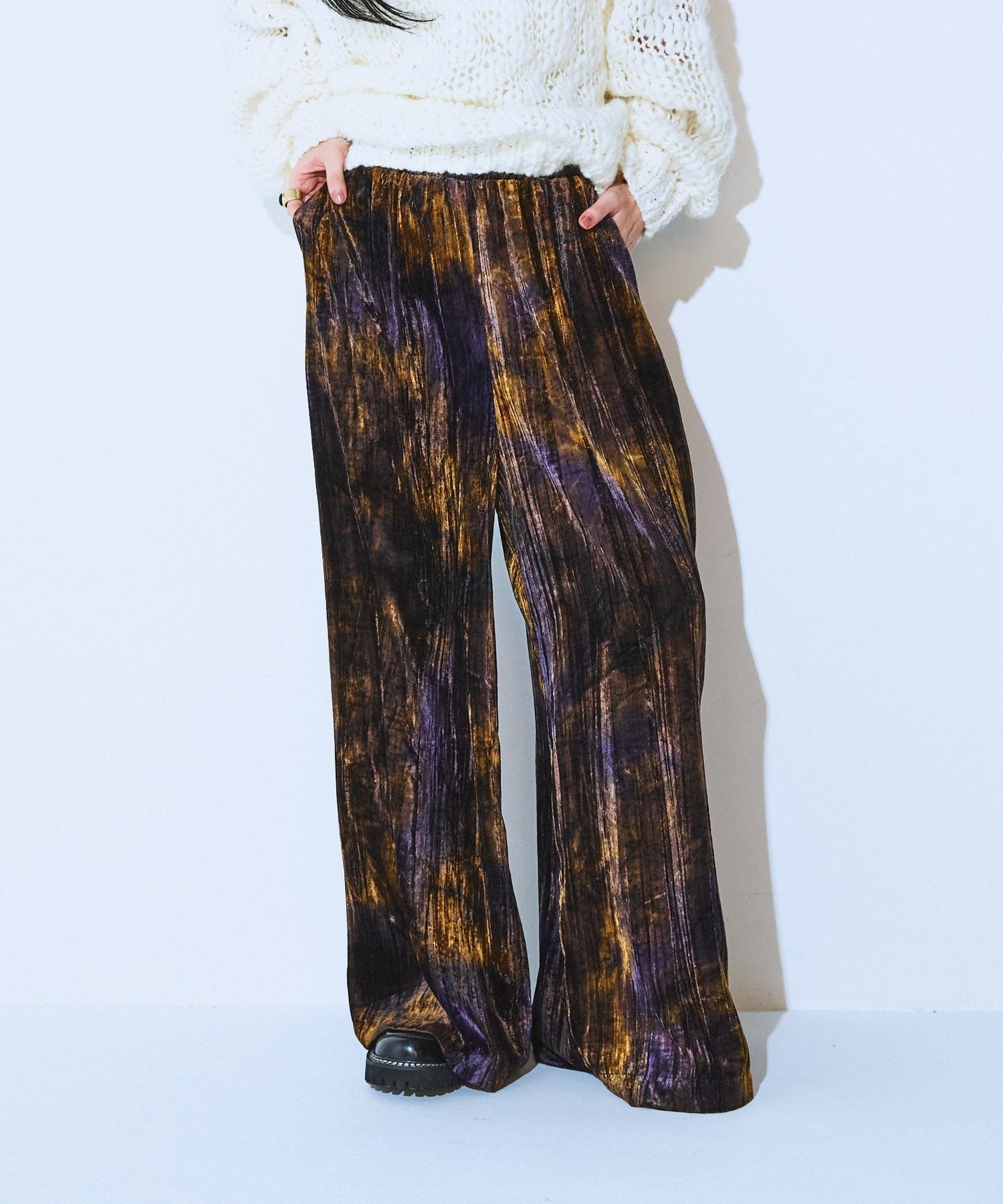 【ジーナシス/JEANASiS】のタイダイベロアイージーパンツ インテリア・キッズ・メンズ・レディースファッション・服の通販 founy(ファニー) ファッション Fashion レディースファッション Fashion for Women パンツ Pants & Trousers おすすめ Recommended / Our Picks シンプル Simple, Minimal ベロア Velour, Soft Velvet ワイド Wide, Wide Fit A/W・秋冬 Autumn/Winter パープル系その他|ID: prp329100004799900 ipo3291000000034824450