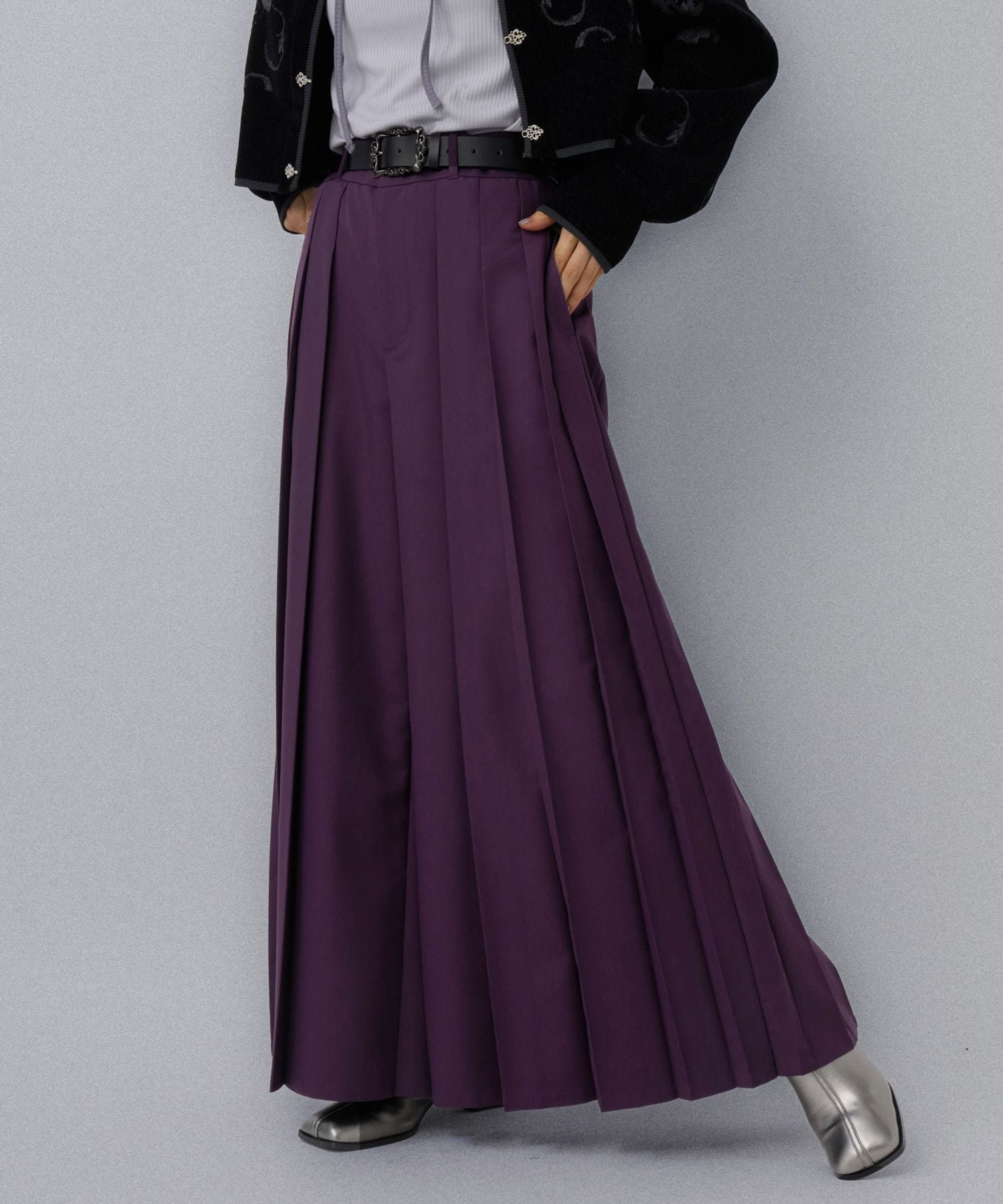 【ハレ/HARE】のワイドプリーツパンツ インテリア・キッズ・メンズ・レディースファッション・服の通販 founy(ファニー) 　ファッション　Fashion　レディースファッション　Fashion for Women　パンツ　Pants & Trousers　おすすめ　Recommended / Our Picks　ウェーブ　Wavy Pattern　クール　Cool, Chic　コンパクト　Compact, Small Size　シューズ　Shoes, Footwear　シンプル　Simple, Minimal　スウェット / スエット　Sweatshirt, Sweatwear　ストレート　Straight, Straight Cut　スニーカー　Sneakers, Trainers　パーカー　Hoodie, Parka　プリーツ　Pleats, Pleated　ロング　Long, Long-Length　ワイド　Wide, Wide Fit　厚底　Platform Shoes　パープル98|ID: prp329100004799915 ipo3291000000034824543