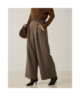 【カリテ/qualite】の【大人のワイドパンツ】ウーリッシュツイルパンツ 人気、トレンドファッション・服の通販 founy(ファニー) ファッション Fashion レディースファッション Fashion for Women パンツ Pants & Trousers バランス Balance, Style Balance ワイド Wide, Wide Fit エレガント 上品 Elegant 冬 Winter / This Winter |ID:prp329100004799934