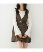 【ヘザー/Heather】のベルト付きバルーンミニジャンスカ ブラウン|ID: prp329100004799935 ipo3291000000034937066