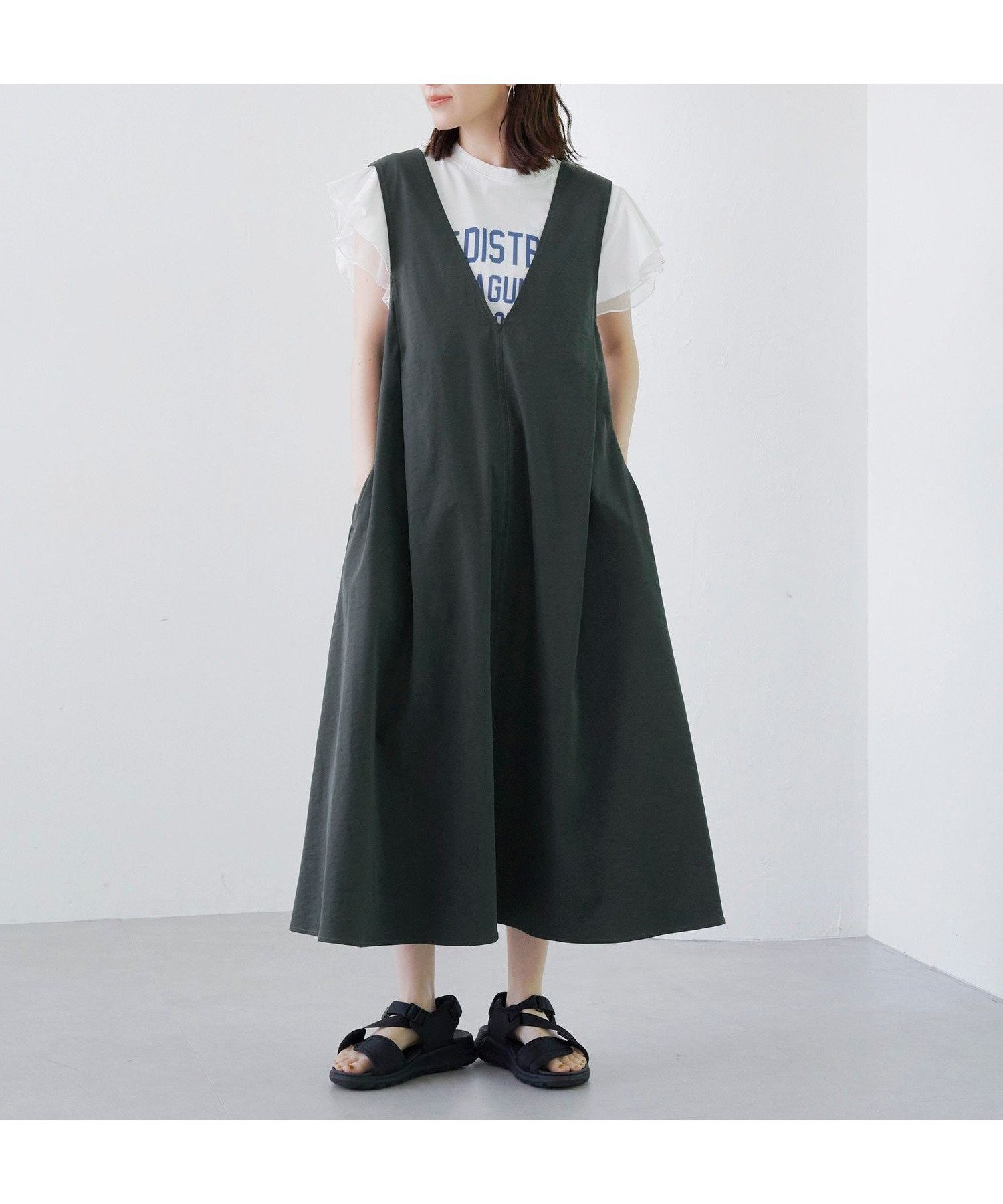 【コーエン/COEN】のポリツイル ジャンスカ インテリア・キッズ・メンズ・レディースファッション・服の通販 founy(ファニー) ファッション Fashion レディースファッション Fashion for Women インナー Innerwear 秋 Autumn カットソー Cut and Sewn Top バランス Balance, Style Balance フロント Front, Front Design リラックス Relax, Relaxed Fit ロング Long, Long-Length おすすめ Recommended / Our Picks エレガント 上品 Elegant DK.GRAY|ID: prp329100004799963 ipo3291000000034923881