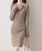 【ミニミニストア/miniministore】のキーネック タイトリブニットワンピース モカ|ID: prp329100004799975 ipo3291000000035081116