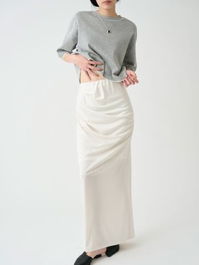 【ミースロエ/MIESROHE】のドレープイージーカットスカート 人気、トレンドファッション・服の通販 founy(ファニー) ファッション Fashion レディースファッション Fashion for Women スカート Skirts ギャザー Gathered, Ruffled サテン Satin, Glossy Fabric シンプル Simple, Minimal ストレート Straight, Straight Cut スマート Smart, Elegant バランス Balance, Style Balance |ID:prp329100004799977